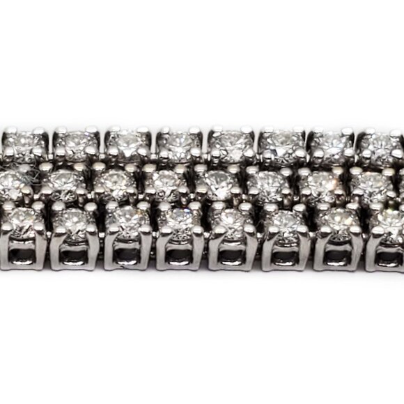 Hearts On Fire 6.93 ctw Natural Diamond Triple Strand Bracelet 18k White Gold - Picture 5 of 10